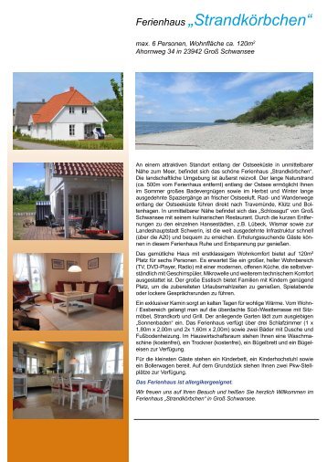 Ferienhaus „Strandkörbchen“ - Ferienvermietung-online.de