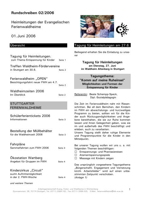 Rundschreiben 02-2006 - Evangelische Ferien- und Waldheime in ...