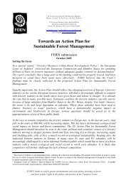 Towards an Action Plan for Sustainable Forest Management