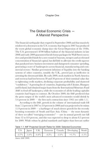 The Global Economic Crisis — A Marxist Perspective - Fernwood ...