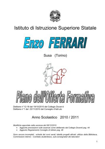 collegamento al POF anno scolastico 2010/2011 ... - “Ferrari” di Susa