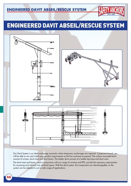 engineered davit abseil/rescue system - Ferret