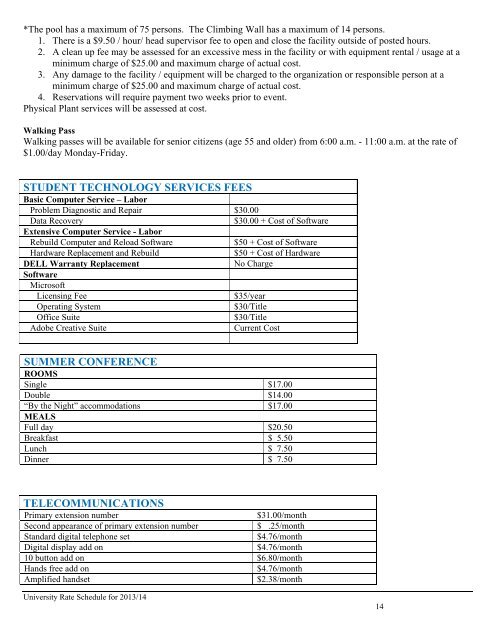 MEMORANDUM COPY CENTER DINING SERVICES - Ferris State ...