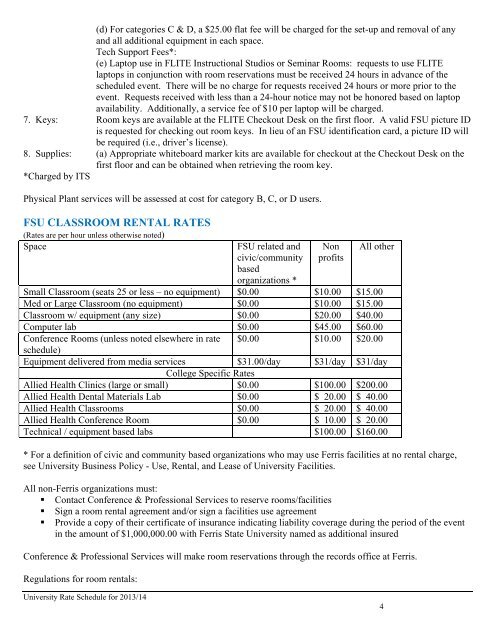 MEMORANDUM COPY CENTER DINING SERVICES - Ferris State ...