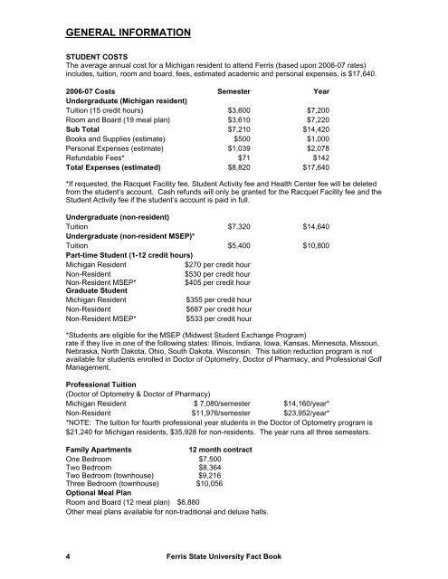 2006-2007 Fact Book - Ferris State University