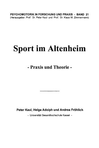 Sport im Altenheim - KOBRA - Universität Kassel
