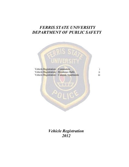 Annual Report 2012 Ferris State University Department of P ublic ...
