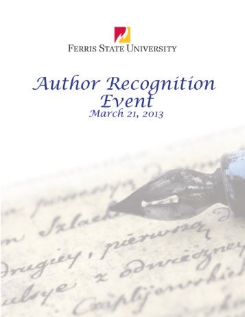 Recognizing Ferris State University Authors of 2012