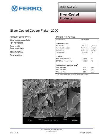 Silver-Coated Products Silver Coated Copper Flake –200CI - Ferro