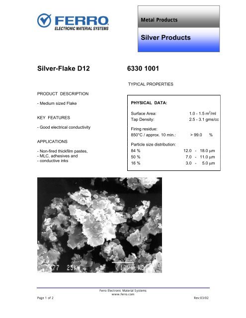 Silver Products Silver-Flake D12 6330 1001 - Ferro