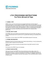 LTCC PROCESSING INSTRUCTIONS For Ferro A6 and L8 Tape