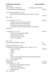 Stoffplan für Mathematik