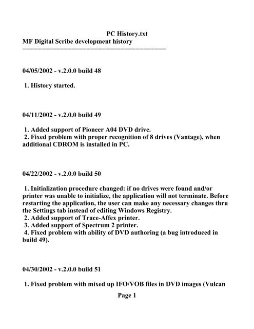 PC History.txt - Avcom