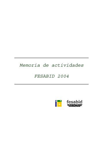 Memoria de actividades - Fesabid