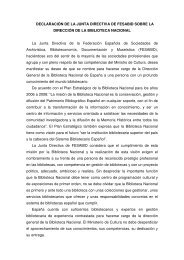 DECLARACIÓN DE LA JUNTA DIRECTIVA DE FESABID SOBRE ...