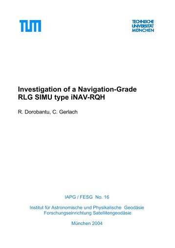 IMU's Inertial Sensors - Earth Oriented Space Science and Technology