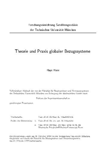 Theorie und Praxis globaler Bezugssysteme - FESG