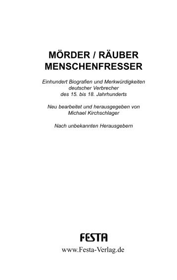 MÖRDER / RÄUBER MENSCHENFRESSER - Festa Verlag