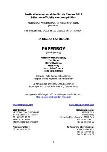 PAPERBOY Textes DP_cannes - Cannes International Film Festival