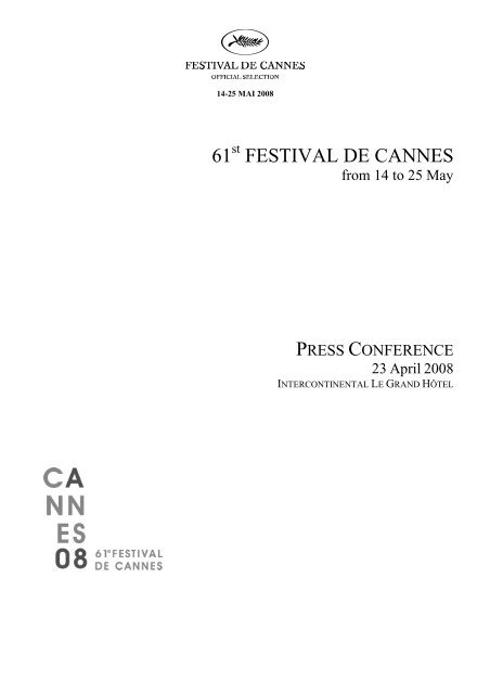 Dossier de presse_2008_EN - Festival de Cannes