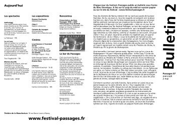 Bulletin N° 02 - Festival Passages