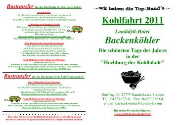 Kohlfahrt 2011 Backenköhler - Die Festjuwelen