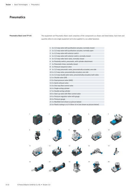 Teciam Pneumatics, Basic Technologies - Festo Didactic