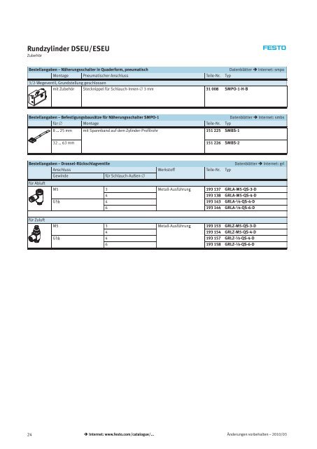 Rundzylinder DSEU/ESEU - Festo