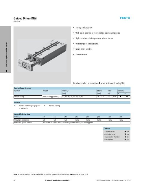 SUPPLIED IN PACK OF 1 FESTO 170865 DFM-40-50-P-A-GF GUIDED DRIVE
