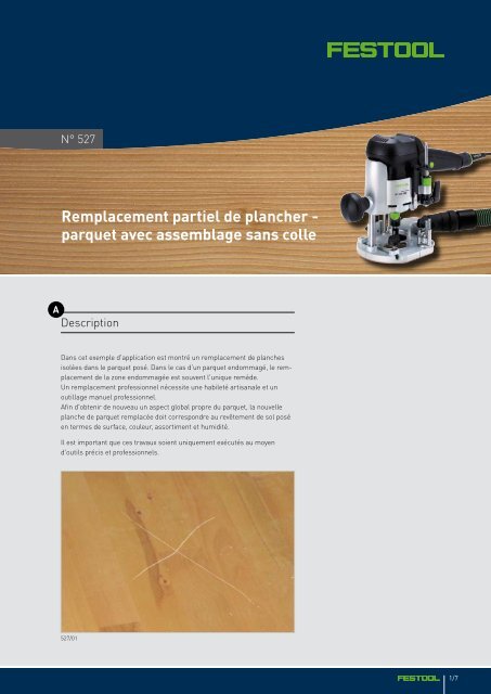 Remplacement partiel de plancher - parquet avec ... - Festool