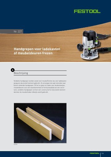 Handgrepen voor ladekasten of meubeldeuren frezen - Festool