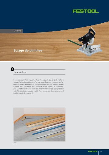 Sciage de plinthes - Festool