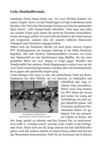 Trainingszeiten OSC Dortmund