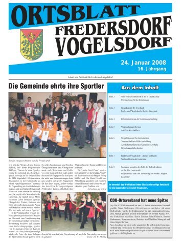 24. Januar 2008 - Heimatverein Fredersdorf-Vogelsdorf