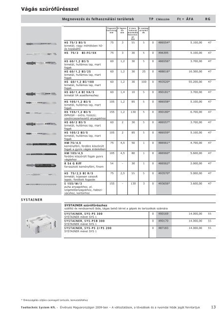 Tartalomjegyzék Oldal - Festool