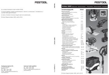 Tartalomjegyzék Oldal - Festool