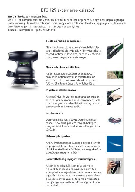 ETS 125 excenteres csiszoló - Festool