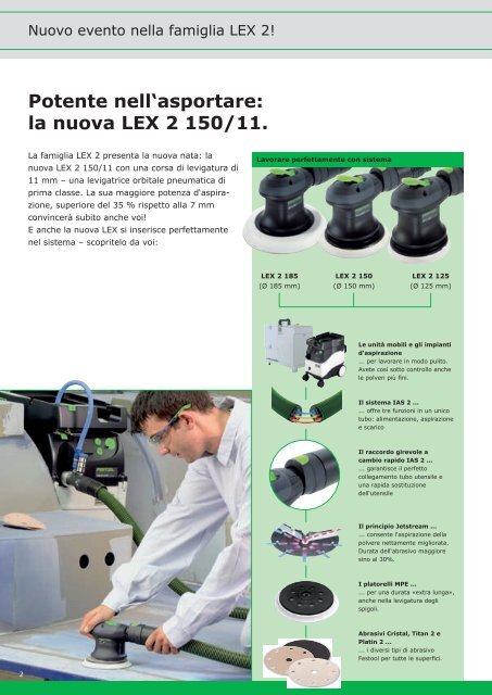 la nuova LEX 2 150/11. - Festool