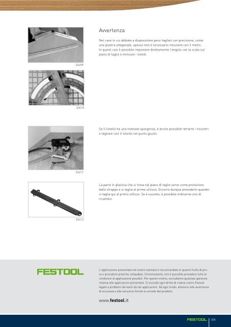 Taglio di battiscopa - Festool