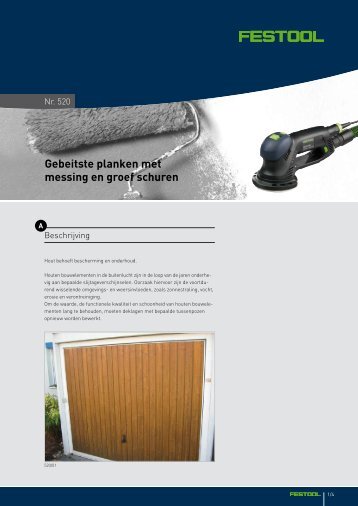 Gebeitste planken met messing en groef schuren - Festool