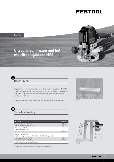 Uitsparingen frezen met het multifreessjabloon MFS - Festool