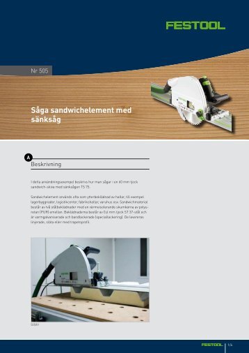 Såga sandwichelement med sänksåg - Festool