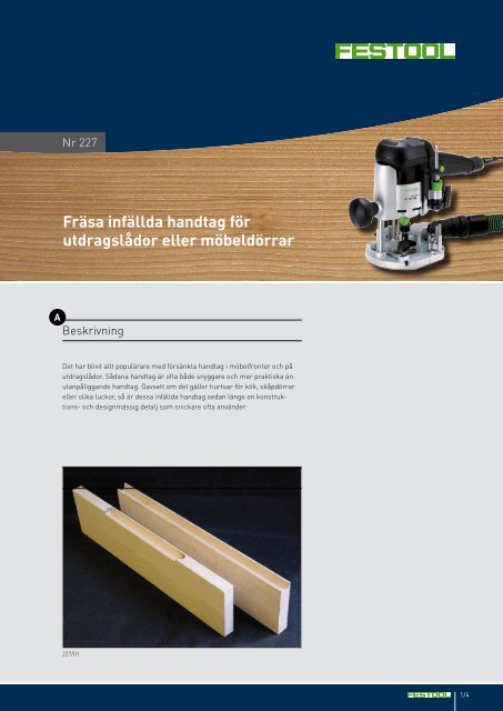 Fräsa infällda handtag för lådfronter - Festool