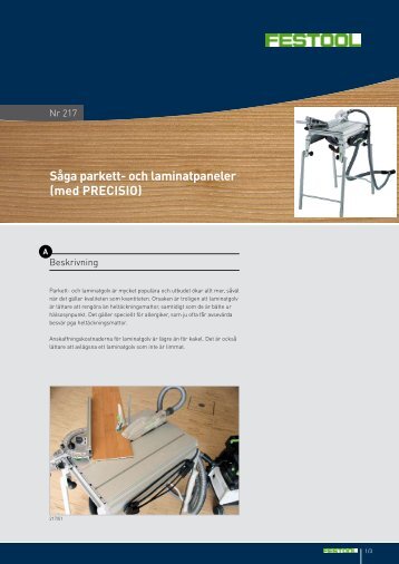 Såga parkett- och laminatpaneler (med PRECISIO) - Festool