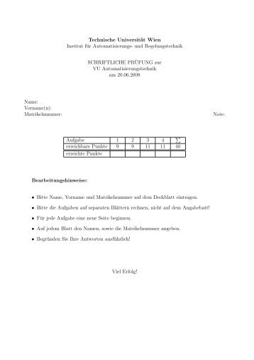 Klausur Automatisierung vom 20.06.2008 - ACIN - Technische ...