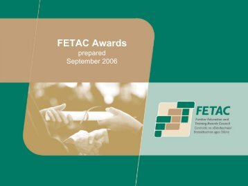 analysis of FETAC Awards prepared in September 2006