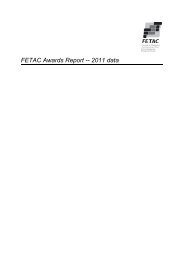 FETAC Awards Report -- 2011 data