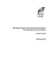 Managing Change to the Common Award System An ... - Fetac