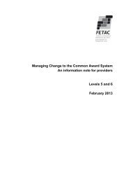 Managing Change to the Common Award System An ... - Fetac