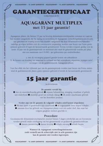 AQUAGARANT MULTIPLEX met 15 jaar garantie! - Fetim